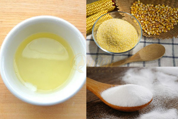Lòng trắng trứng, bột bắp và đường