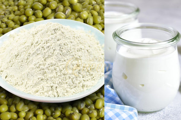 Công giúp đánh bay ria mép với bột đậu xanh sữa chua 