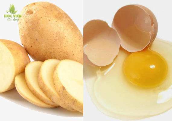tái tạo làn da bằng khoai tây và trứng gà