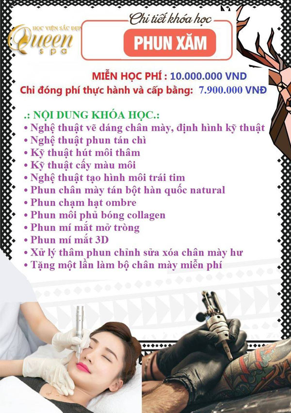 chi iết khóa học phun xăm thẩm mỹ