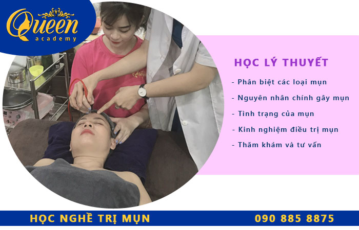 học nghề trị mụn tại queen